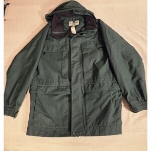 Vtg LLBean Men's Green Nylon Maine Warden's Hooded Gore-tex Parka Jacket M